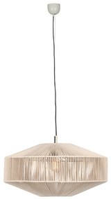 Japandi hanglamp bruin touw 61cm - SveaJapandi E27 rond Binnenverlichting Lamp