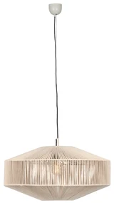 Japandi hanglamp bruin touw 61cm - SveaJapandi E27 rond Binnenverlichting Lamp