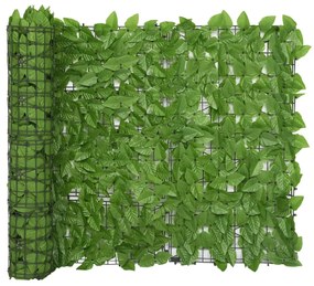 vidaXL Balkonscherm met groene bladeren 300x100 cm