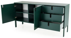 Tenzo Uno Modern Dressoir Met Lades Groen - 171x46x86cm.