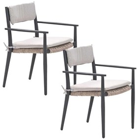 Garden Impressions Lily tuinstoel donker grijs - 2 stuks