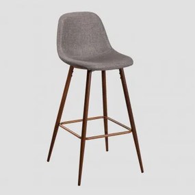 Glamm Hoge Kruk Grijs – Koel & ↑75 Cm & Donker Hout - Sklum