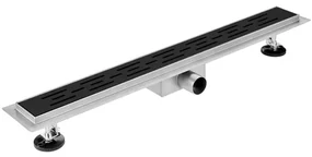 Fortifura Galeria douchegoot 100cm met rooster met vloerflens zwart mat YZ-A60-Basic-drain
