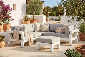 Hoek loungeset 5 personen Aluminium Wit Santika Furniture Santika Yovita