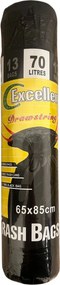 Budget-line vuilniszak voor prullenbakken van 70L - Met trekkoord - 65x85 cm - 13 stuks