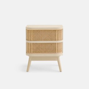 Nachtkastje, 1 lade, met rotan riet, LAORA