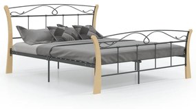 vidaXL Bedframe metaal zwart 140x200 cm