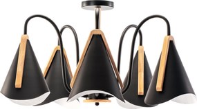 Scandinavische vijfarmige zwarte plafondlamp APP607-5C