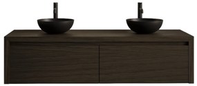 Gliss Design Ares badmeubel 120cm 2 lades charcoal zonder waskom