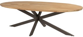 Prado dining tuintafel ellips 240x115x75 cm teak alu onderstel terre Taste 4SO