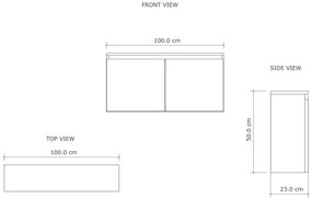 Gliss Design Echo toiletmeubel 100cm evoke eiken met toppaneel wit mat