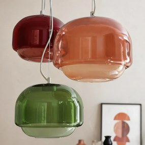 Hanglamp van gekleurd glasØ30,5 cm, KINOKO