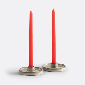 Set van 2 gladde kaarsen H25 cm, Caspar