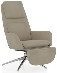 vidaXL Relaxstoel met voetensteun microvezelstof lichtgrijs