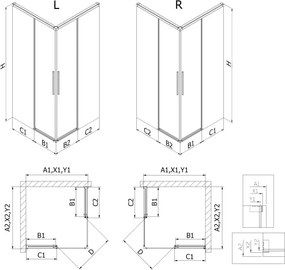 Mexen Rox Duo schuifbare douchecabine 110 x 80 cm, transparant, chroom - 8C2D-110-080-01-00