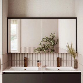 Fontana Basic spiegelkast 117cm met 2 deuren zwart mat