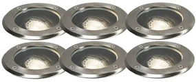 Set van 6 smart buiten grondspot verstelbaar incl. Wifi GU10 - Delux Modern GU10 IP65 Buitenverlichting