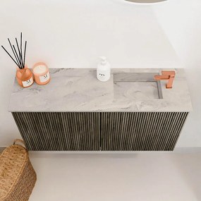 Mondiaz Joya DLux 80cm toiletmeubel shadow met wastafel faye rechts 1 kraangat glace