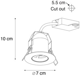 Set van 6 Moderne inbouwspot zwart - Insight
