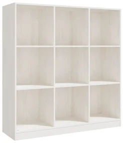 vidaXL Boekenkast/kamerscherm 104x33,5x110 cm massief grenenhout wit