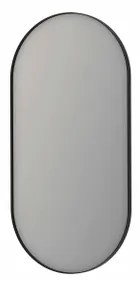 INK SP20 spiegel - 120x4x60cm ovaal in stalen kader - geborsteld metal black 8409472