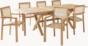 Tuin eettafelset Fun van teakhout, 7-delig