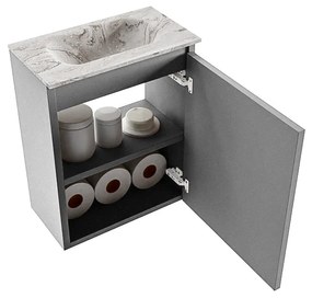 Mondiaz Ture DLux toiletmeubel 40cm plata met wastafel glace midden zonder kraangat