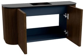 Mondiaz Joya 85cm toiletmeubel ronding links/rechts walnut met wastafel faye midden 1 kraangat urban