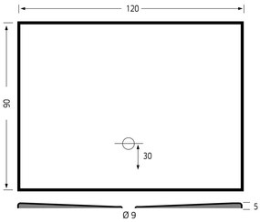 Xenz Flat Plus rechthoekige douchevloer acryl 120x90cm antraciet