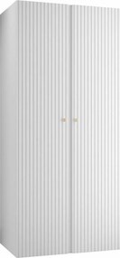 Kledingkast Hartford 395, Wit, 186x74x44cm, 50 kg, Kledingkast deuren: Met scharnieren, Aantal planken: 2, Aantal planken: 2