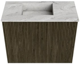 Mondiaz Joya DLux 50cm toiletmeubel shadow met wastafel faye links 1 kraangat glace