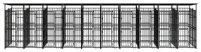 vidaXL Hondenkennel met dak 18,43 m² staal