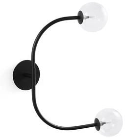 Dubbele wandlamp in metaal en glas, Macha