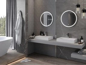 Mexen Gobi ronde verlichte badkamerspiegel, 60 cm, LED 6000K, antidamp - 9801-060-060-611-00