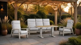 Stoel en Bank Loungeset 2 personen Aluminium Taupe  Lifestyle Garden Furniture Evora