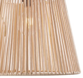 Buiten hanglamp zwart met beige kap van touw IP44 - CavaJapandi Minimalistisch E27 IP44 Buitenverlichting rond