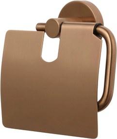 Saqu Eurotrend toiletrolhouder met klep geborsteld koper