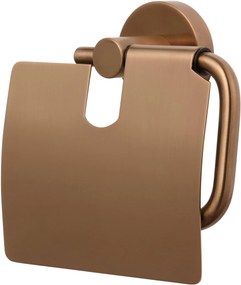 Saqu Eurotrend toiletrolhouder met klep geborsteld koper PVD