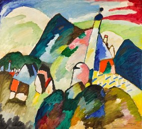 Kunstreproductie Murnau with Church II (1910), Wassily Kandinsky