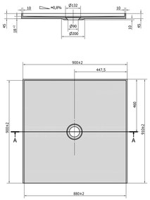 Polysan Mirai vierkante douchebak 3 randen 90x90cm wit