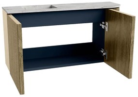 Mondiaz Joya DLux 80cm toiletmeubel ronding rechts dusk met wastafel faye links 1 kraangat glace