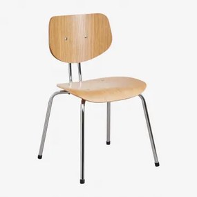 Set Van 2 Odelys Houten Eetkamerstoelen Natuurlijk Hout - Sklum