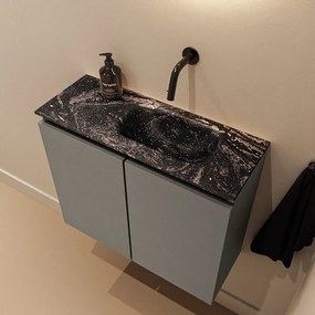 Mondiaz Ture DLux toiletmeubel 60cm smoke met wastafel lava rechts zonder kraangat