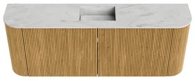 Mondiaz Joya DLux 115cm toiletmeubel ronding links/rechts oak met wastafel faye midden zonder kraangat opalo