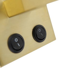 Smart wandlamp goud met witte kap incl. Wifi A60 - Brescia