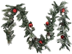 Kerst guirlande wit met rood 270cm incl. LED met timer - Jack