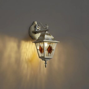 Vintage buiten wandlantaarn beige met antiek goud IP44 - Antigua Down