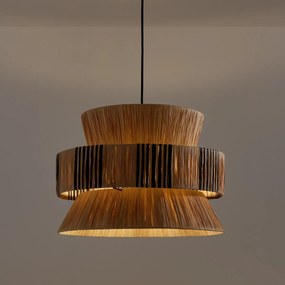 Driedubbele hanglamp van raffiaØ40 cm, Rafita