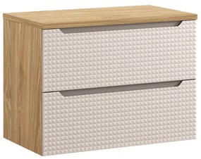 Comad Luxor Beige badmeubel 80cm met 2 lades en wastafelblad