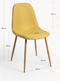 Set 4 Teok Stoffen Stoelen